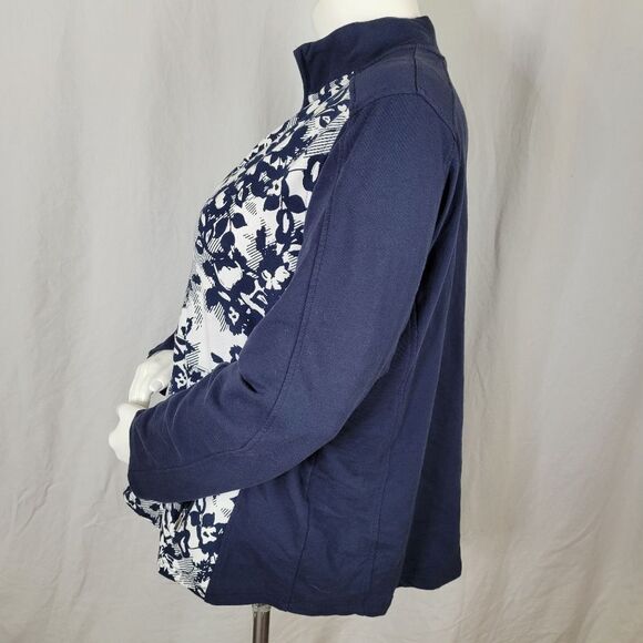 Laura Scott Woman Floral Print Front Panel Full Zip Jacket Size 2X - Picture 2 of 7